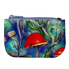 Woodsy Mushroom Forest Foraging Large Coin Purse by GardenOfOphir