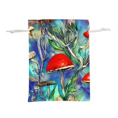 Woodsy Mushroom Forest Foraging Lightweight Drawstring Pouch (s) by GardenOfOphir