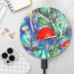 Woodsy Mushroom Forest Foraging Wireless Fast Charger(white) by GardenOfOphir