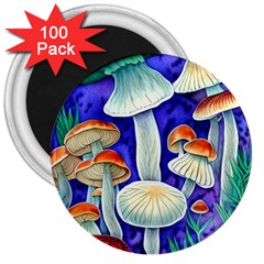 Farmcore Mushroom Foraging In A Forrest 3  Magnets (100 Pack) by GardenOfOphir