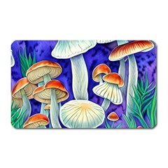 Farmcore Mushroom Foraging In A Forrest Magnet (rectangular) by GardenOfOphir