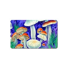 Farmcore Mushroom Foraging In A Forrest Magnet (name Card) by GardenOfOphir