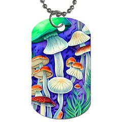 Farmcore Mushroom Foraging In A Forrest Dog Tag (two Sides)