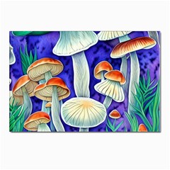 Farmcore Mushroom Foraging In A Forrest Postcard 4 x 6  (pkg Of 10) by GardenOfOphir