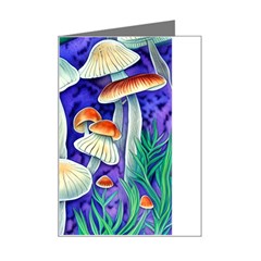 Farmcore Mushroom Foraging In A Forrest Mini Greeting Card by GardenOfOphir