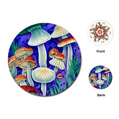 Farmcore Mushroom Foraging In A Forrest Playing Cards Single Design (round) by GardenOfOphir