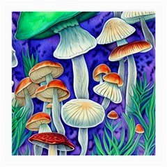 Farmcore Mushroom Foraging In A Forrest Medium Glasses Cloth by GardenOfOphir