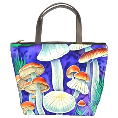 Farmcore Mushroom Foraging In A Forrest Bucket Bag by GardenOfOphir