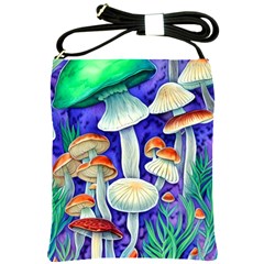 Farmcore Mushroom Foraging In A Forrest Shoulder Sling Bag by GardenOfOphir