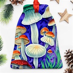 Farmcore Mushroom Foraging In A Forrest Ornament (bell) by GardenOfOphir