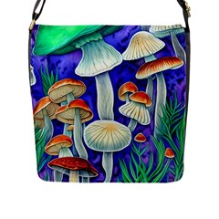 Farmcore Mushroom Foraging In A Forrest Flap Closure Messenger Bag (l) by GardenOfOphir