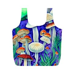 Farmcore Mushroom Foraging In A Forrest Full Print Recycle Bag (m) by GardenOfOphir