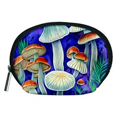 Farmcore Mushroom Foraging In A Forrest Accessory Pouch (medium) by GardenOfOphir