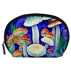 Farmcore Mushroom Foraging In A Forrest Accessory Pouch (large) by GardenOfOphir