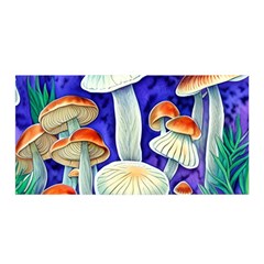 Farmcore Mushroom Foraging In A Forrest Satin Wrap 35  X 70  by GardenOfOphir