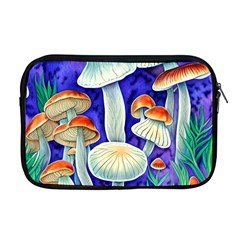 Farmcore Mushroom Foraging In A Forrest Apple Macbook Pro 17  Zipper Case by GardenOfOphir