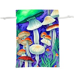 Farmcore Mushroom Foraging In A Forrest Lightweight Drawstring Pouch (xl) by GardenOfOphir