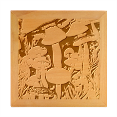 Farmcore Mushroom Foraging In A Forrest Wood Photo Frame Cube by GardenOfOphir