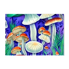 Farmcore Mushroom Foraging In A Forrest Crystal Sticker (a4) by GardenOfOphir