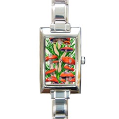 Fairycore Forest Mushroom Rectangle Italian Charm Watch by GardenOfOphir