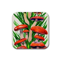 Fairycore Forest Mushroom Rubber Coaster (square) by GardenOfOphir