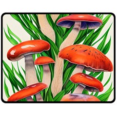 Fairycore Forest Mushroom One Side Fleece Blanket (medium) by GardenOfOphir