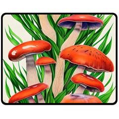 Fairycore Forest Mushroom Fleece Blanket (medium) by GardenOfOphir