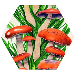 Fairycore Forest Mushroom Wooden Puzzle Hexagon by GardenOfOphir