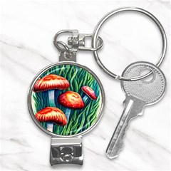 Enchanted Forest Mushroom Nail Clippers Key Chain by GardenOfOphir