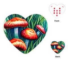 Enchanted Forest Mushroom Playing Cards Single Design (heart) by GardenOfOphir