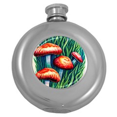 Enchanted Forest Mushroom Round Hip Flask (5 Oz) by GardenOfOphir