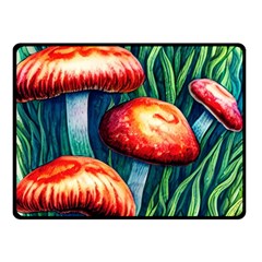 Enchanted Forest Mushroom One Side Fleece Blanket (small) by GardenOfOphir