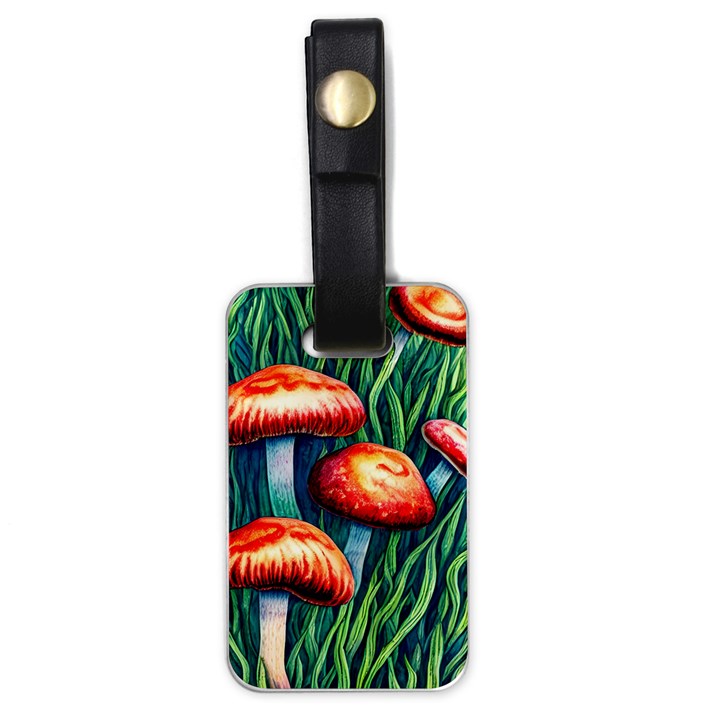 Enchanted Forest Mushroom Luggage Tag (one side)