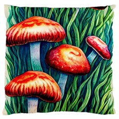 Enchanted Forest Mushroom Large Cushion Case (one Side) by GardenOfOphir