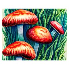 Enchanted Forest Mushroom Premium Plush Fleece Blanket (medium) by GardenOfOphir