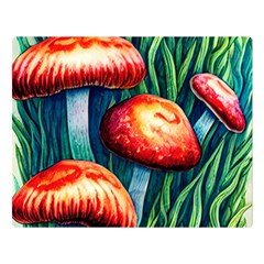 Enchanted Forest Mushroom Premium Plush Fleece Blanket (large) by GardenOfOphir