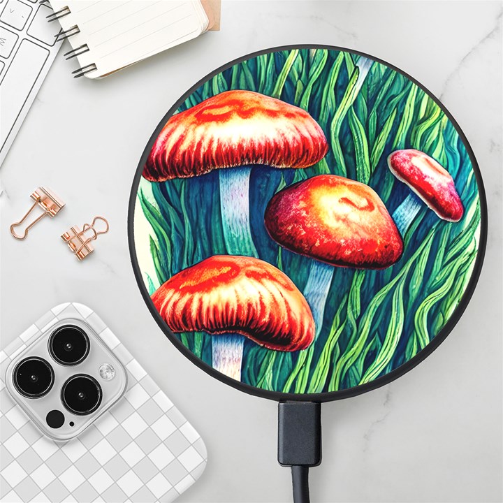 Enchanted Forest Mushroom Wireless Fast Charger(Black)