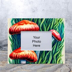 Enchanted Forest Mushroom White Tabletop Photo Frame 4 x6  by GardenOfOphir