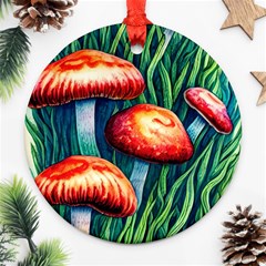 Enchanted Forest Mushroom Ornament (round) by GardenOfOphir