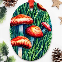 Enchanted Forest Mushroom Ornament (oval) by GardenOfOphir