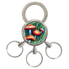 Enchanted Forest Mushroom 3-ring Key Chain by GardenOfOphir