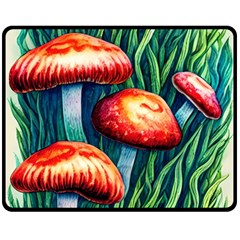 Enchanted Forest Mushroom Fleece Blanket (medium) by GardenOfOphir