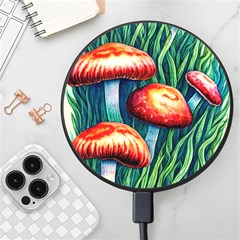 Enchanted Forest Mushroom Wireless Fast Charger(black) by GardenOfOphir