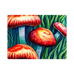 Enchanted Forest Mushroom One Side Premium Plush Fleece Blanket (mini) by GardenOfOphir