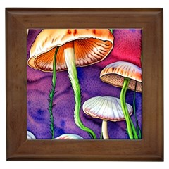 Foraging Mushroom Garden Framed Tile by GardenOfOphir