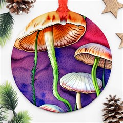 Foraging Mushroom Garden Ornament (round) by GardenOfOphir