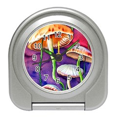 Foraging Mushroom Garden Travel Alarm Clock by GardenOfOphir