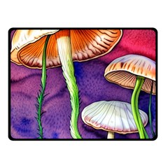 Foraging Mushroom Garden One Side Fleece Blanket (small) by GardenOfOphir