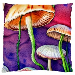 Foraging Mushroom Garden Large Cushion Case (one Side) by GardenOfOphir