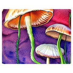 Foraging Mushroom Garden Premium Plush Fleece Blanket (medium) by GardenOfOphir